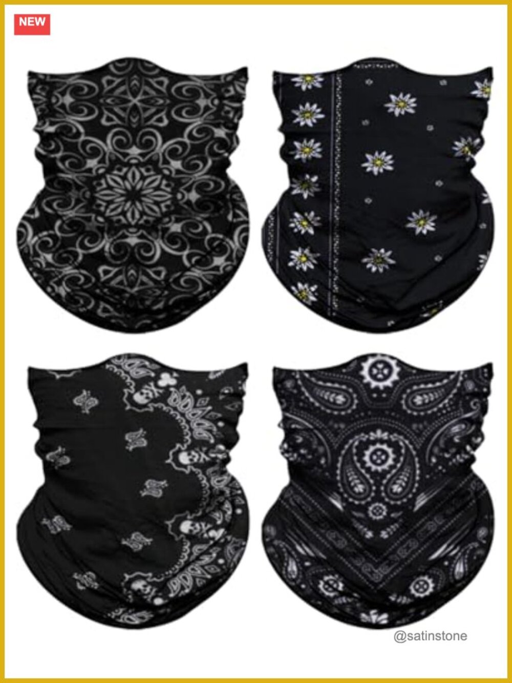 4 Pack Neck Gaiter Face Mask Head Wrap Balaclava Scarf